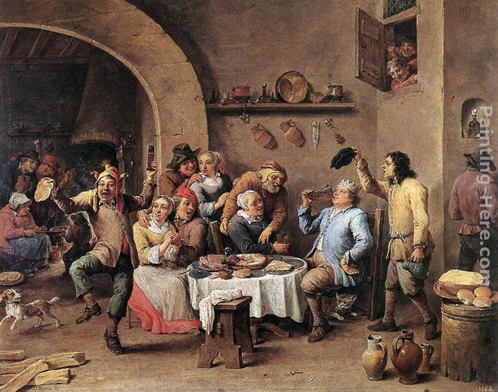 David the Younger Teniers Twelfth-night (The King Drinks)